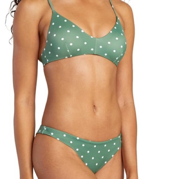 RVCA WOMEN’S SWIMSUIT SIZE MEDIUM DARK IVY POLKA DOT NWT - Picture 4 of 7